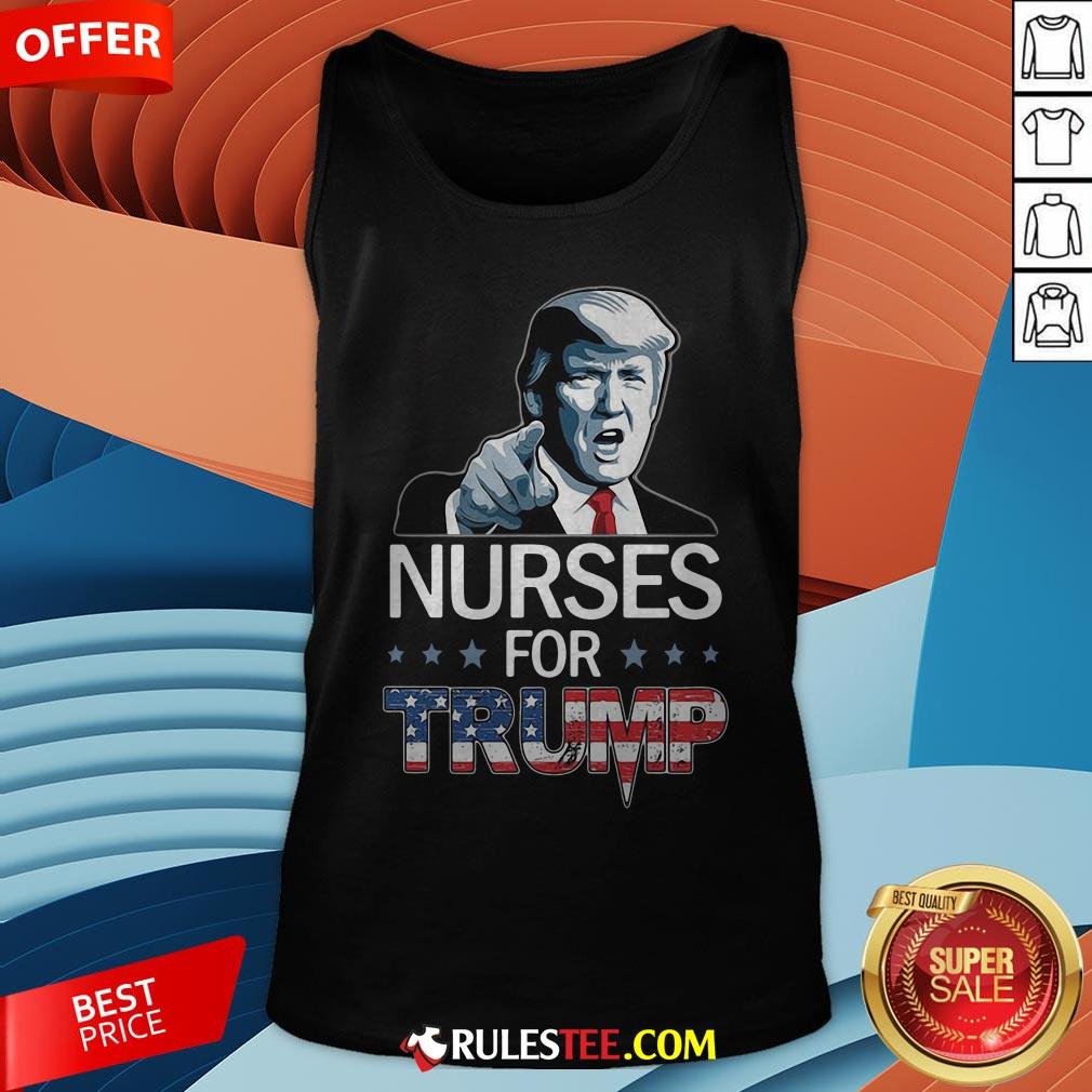 Funny Nurse For Trump American Flag Shirt - Image 2