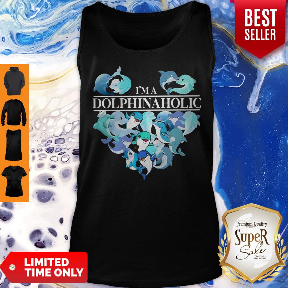Pretty I’m A Dolphin Aholic Heart Shirt - Image 4