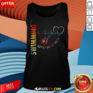 Alternative view of Colorful Swimming Live Love Swin Heart Beat Shirt