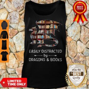 Alternative view of Perfect Dragon And Books Easily Distracted Shirt