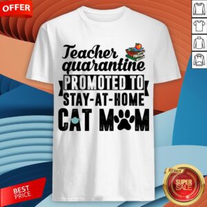 Teacher Quarantined Promoted To Stay At Home Cat Mom Shirt