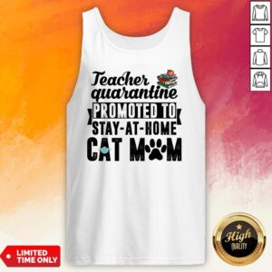 Alternative view of Teacher Quarantined Promoted To Stay At Home Cat Mom Shirt