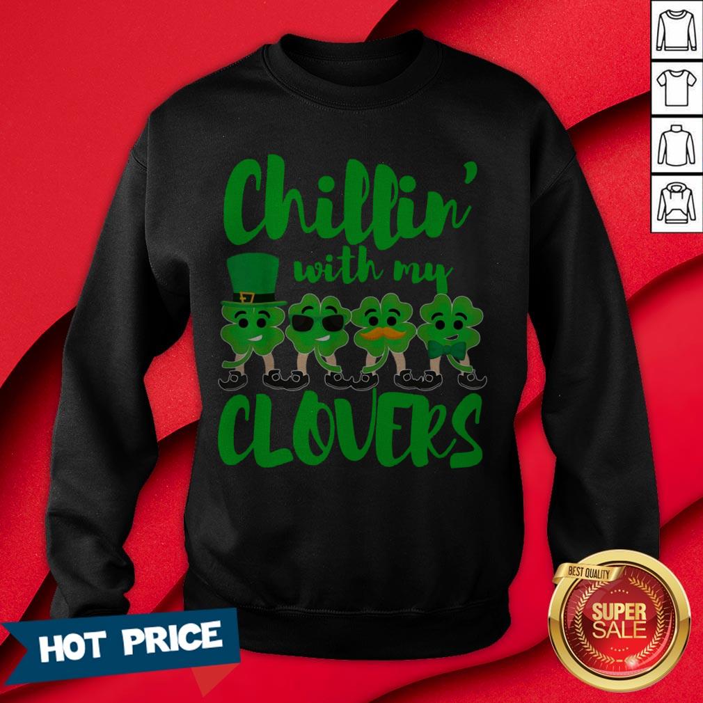 Teacher St Patricks Day Chillin With My Clovers Cute Gift Shirt - Image 4