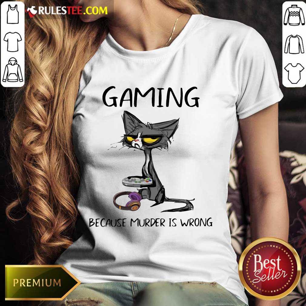 Terrific Black Cat Gaming Murder Wrong Shirt - Image 2