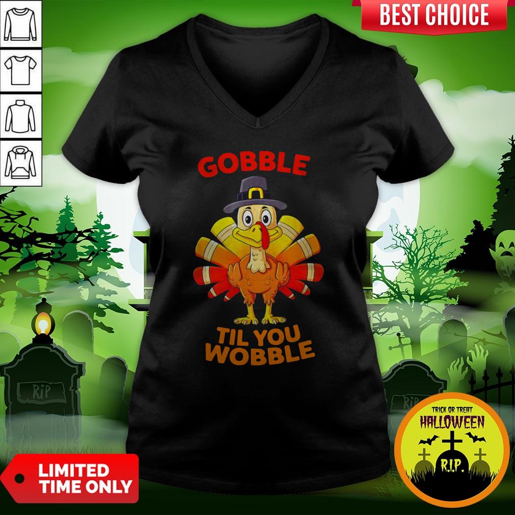 Thanksgiving Turkey Gobble Til You Wobble Shirt - Image 2