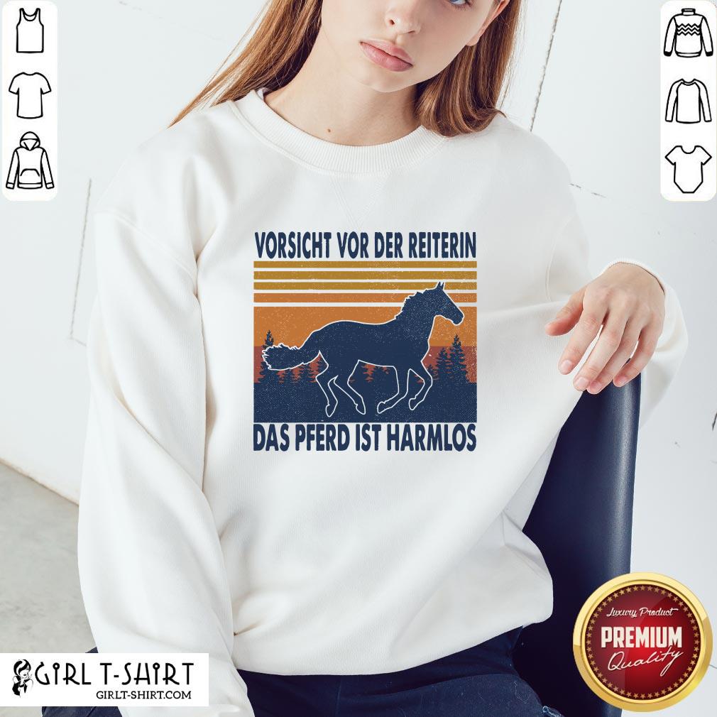 That Funny Horse Beware Of The Rider The Horse Is Harmless Vintage Retro Shirt - Image 5