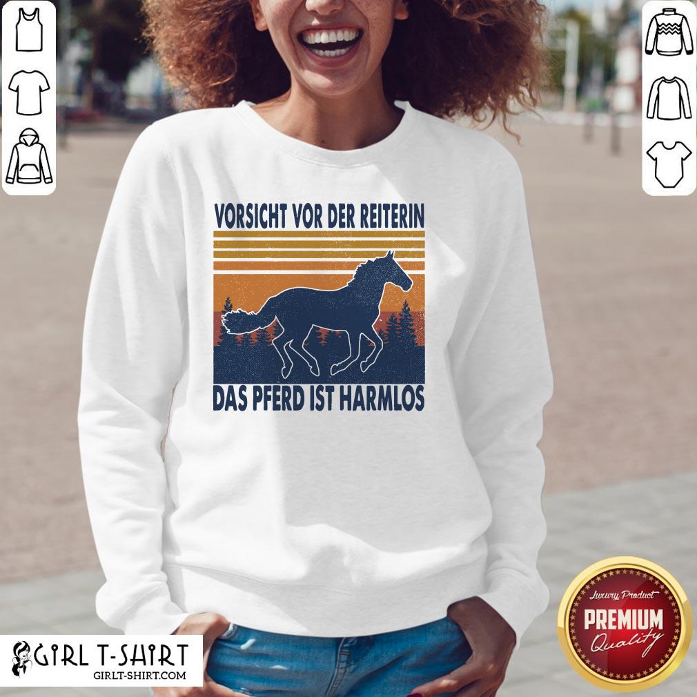 That Funny Horse Beware Of The Rider The Horse Is Harmless Vintage Retro Shirt - Image 3