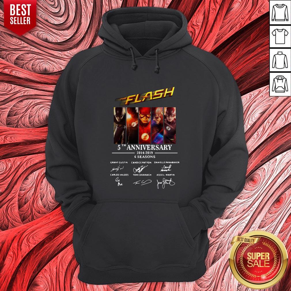 The Flash 5th Anniversary 2014 2019 6 Seasons Signatures Shirt - Image 3