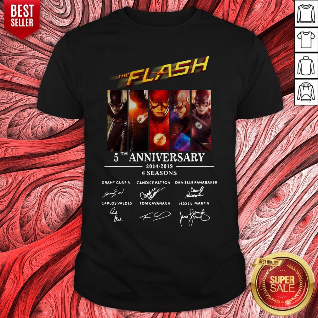 The Flash 5th Anniversary 2014 2019 6 Seasons Signatures Shirt