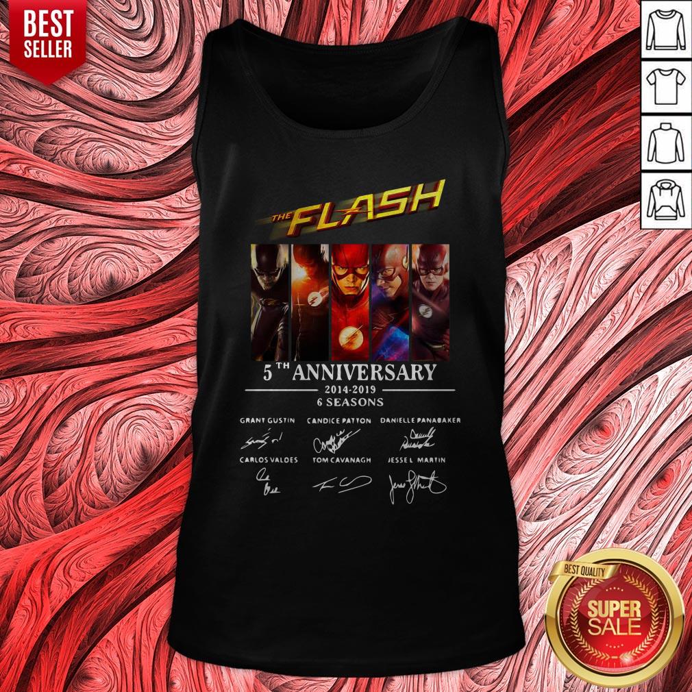 The Flash 5th Anniversary 2014 2019 6 Seasons Signatures Shirt - Image 5