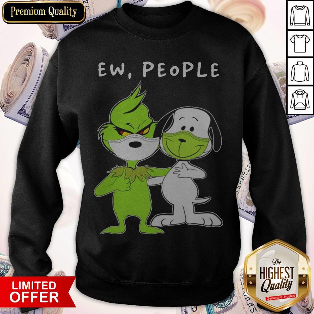 The Grinch And Snoopy Face Mask Ew People Shirt - Image 4