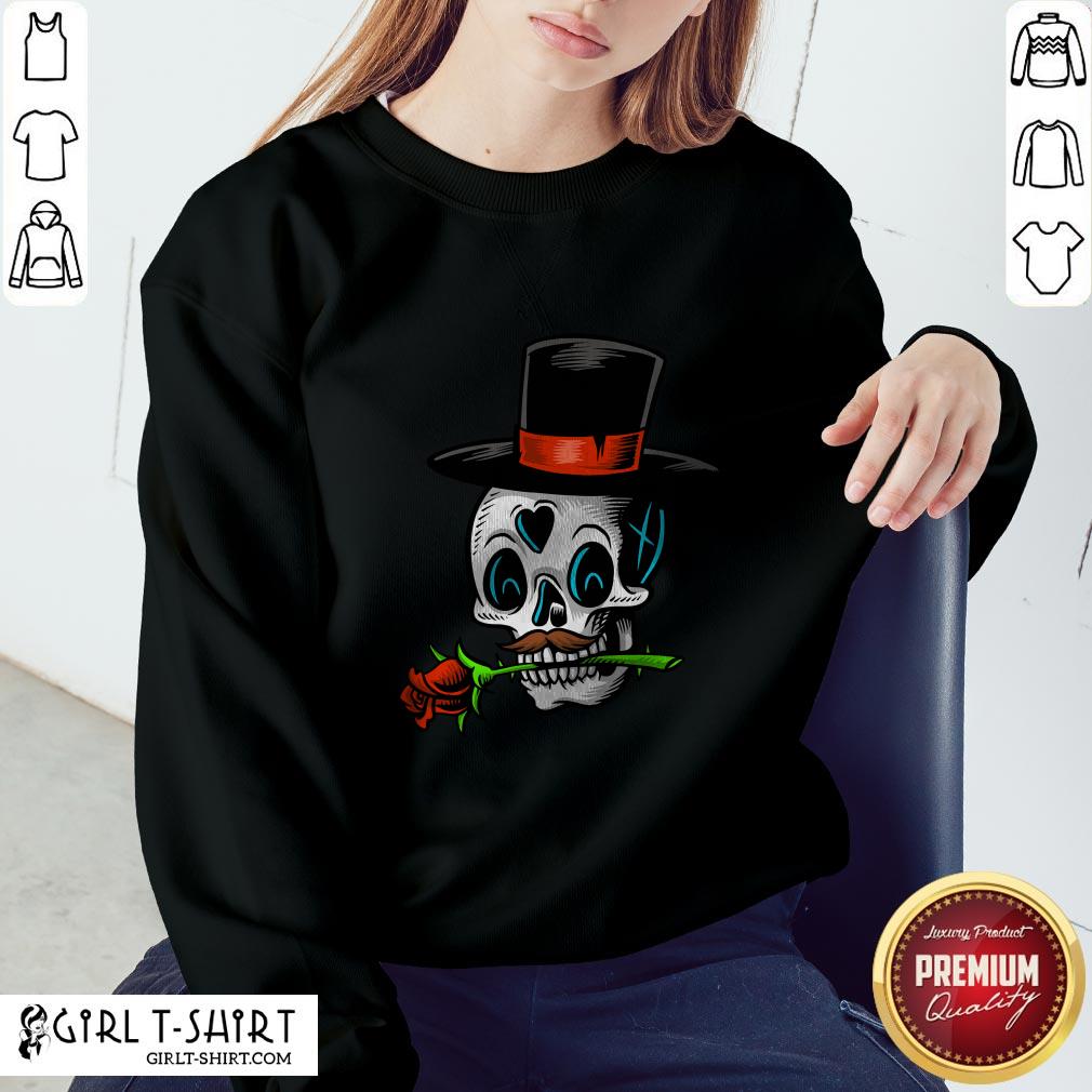 The Man With Rose Sugar Skull Dia De Muertos Day Of Dead Shirt - Image 4