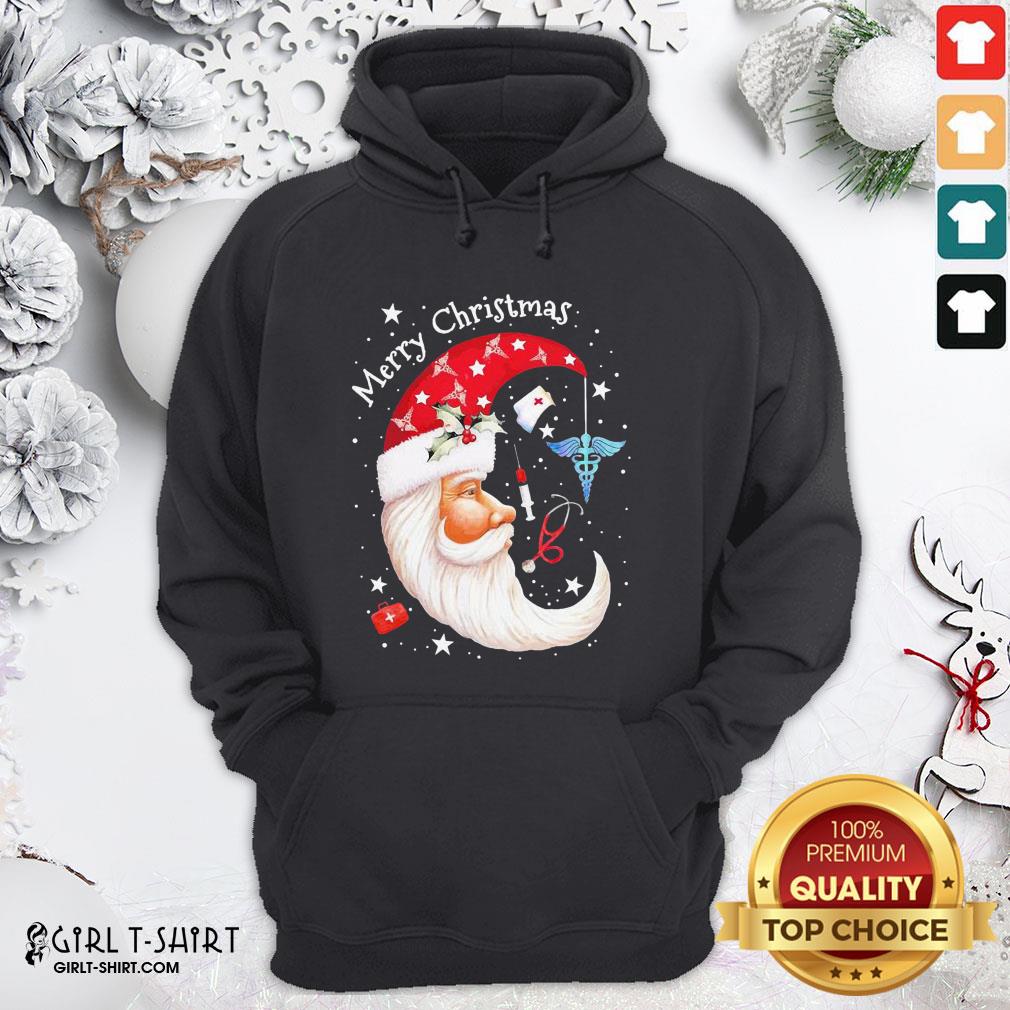 The Moon Santa Nurse Happy Merry Christmas Shirt - Image 5