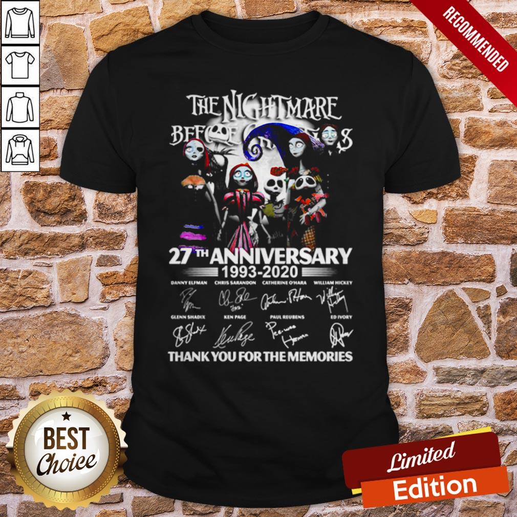 The Nightmare Before Christmas 27th Anniversary 1993 2020 Thank You For The Memories Shirt
