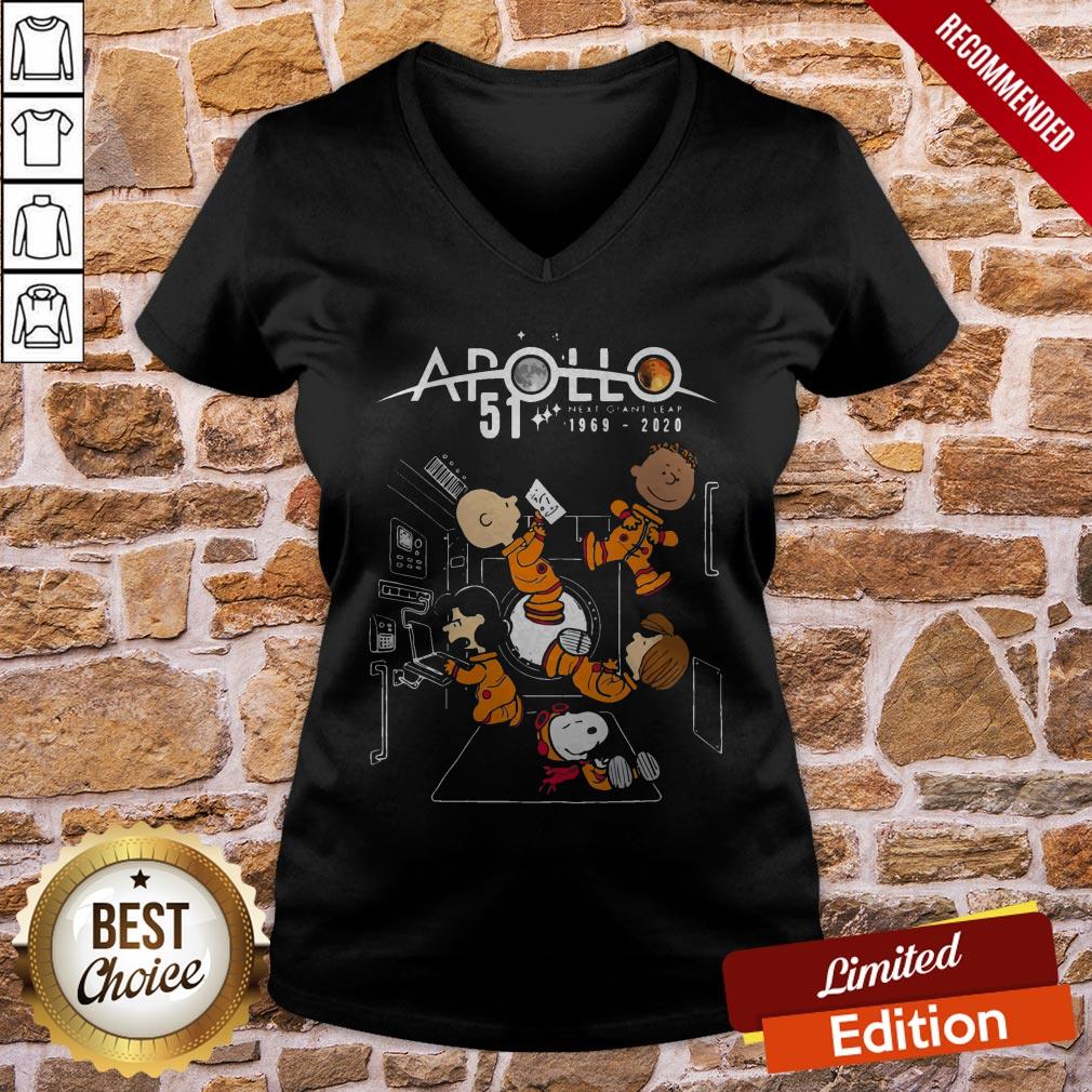 The Peanuts Movie Characters Nasa Apollo 51 Next Giant Leap 1969 2020 Shirt - Image 2