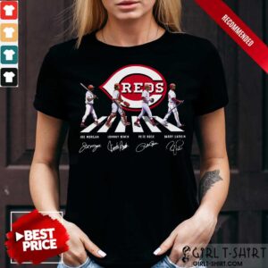 The Reds Joe Morgan Johnny Bench Pete Rose Barry Larkin Signature Abbey Road Shirt