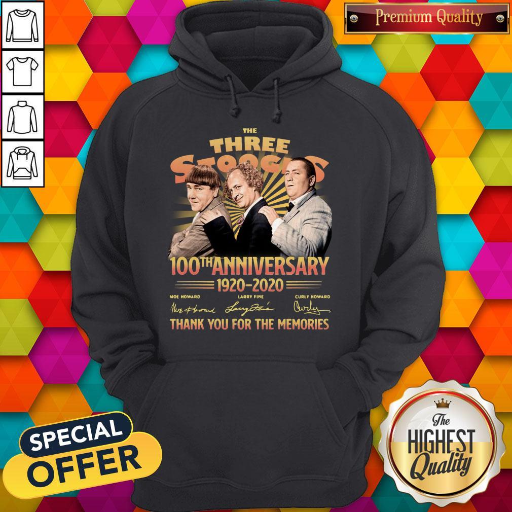 The Three Stooges 100th Anniversary 1920 2020 Signatures Thank You For The Memories Shirt - Image 3