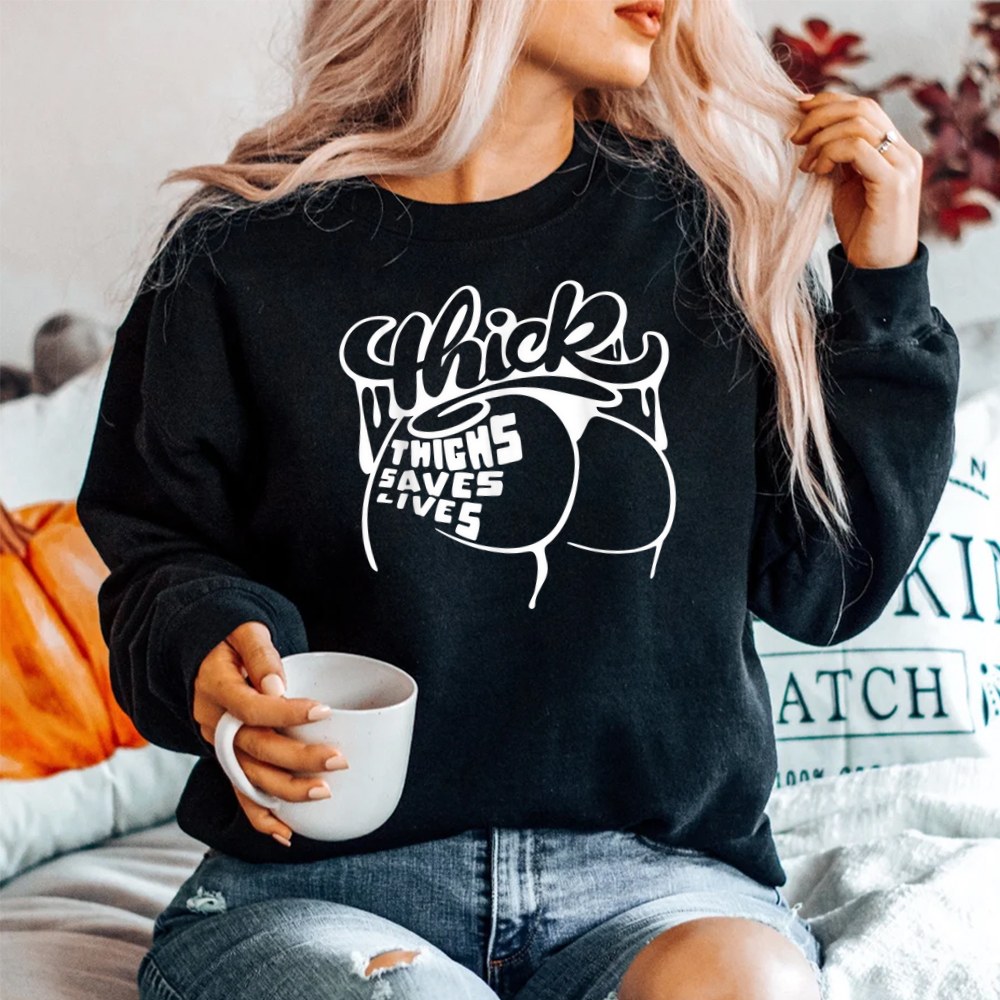 Thick Thighs Save Lives Shirt Gym Workout Thick Thighs Shirt - Image 2