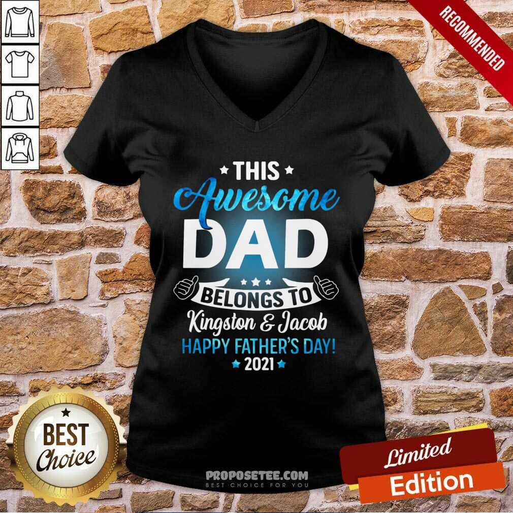 This Awesome Dad Belongs To Happy Fathers Day Shirt - Image 3