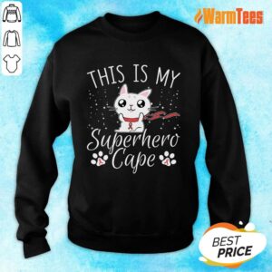 Alternative view of This Is My Superhero Cape Cat Shirt