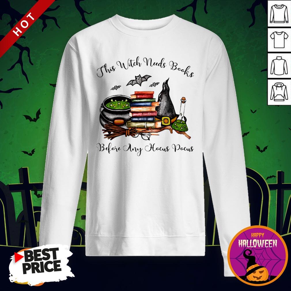 This Witch Needs Books Before Any Hocus Pocus Halloween Shirt - Image 4