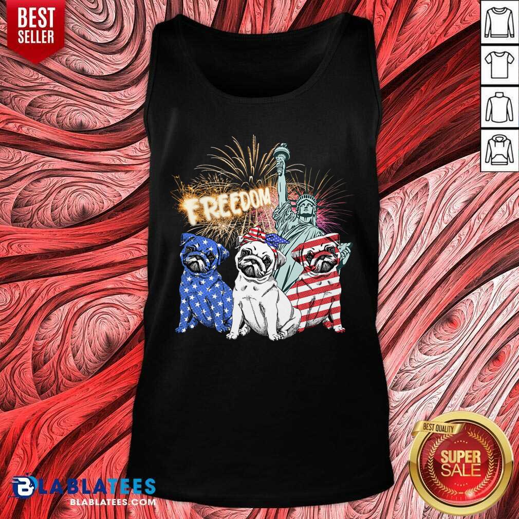 Three Pug Freedom 4th Of July Shirt - Image 4