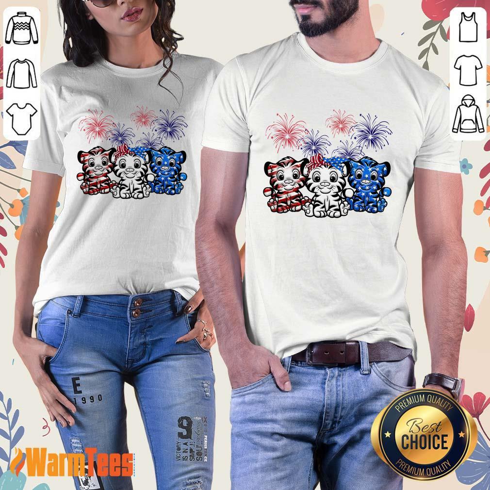 Tiger American Flag Firework Shirt - Image 3
