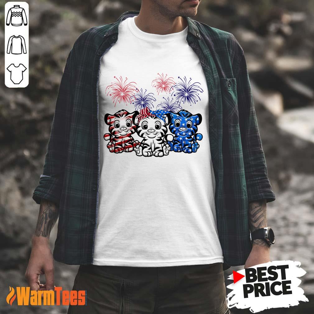 Tiger American Flag Firework Shirt