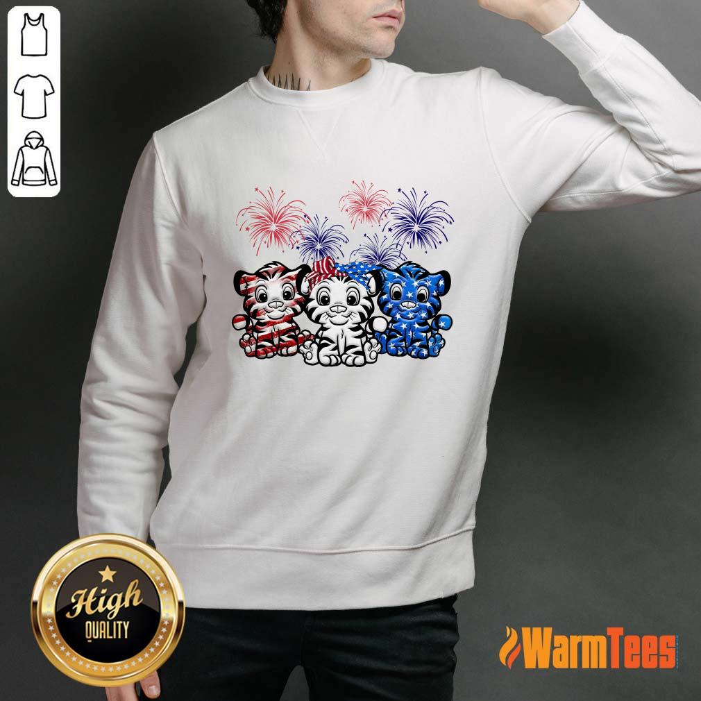 Tiger American Flag Firework Shirt - Image 2