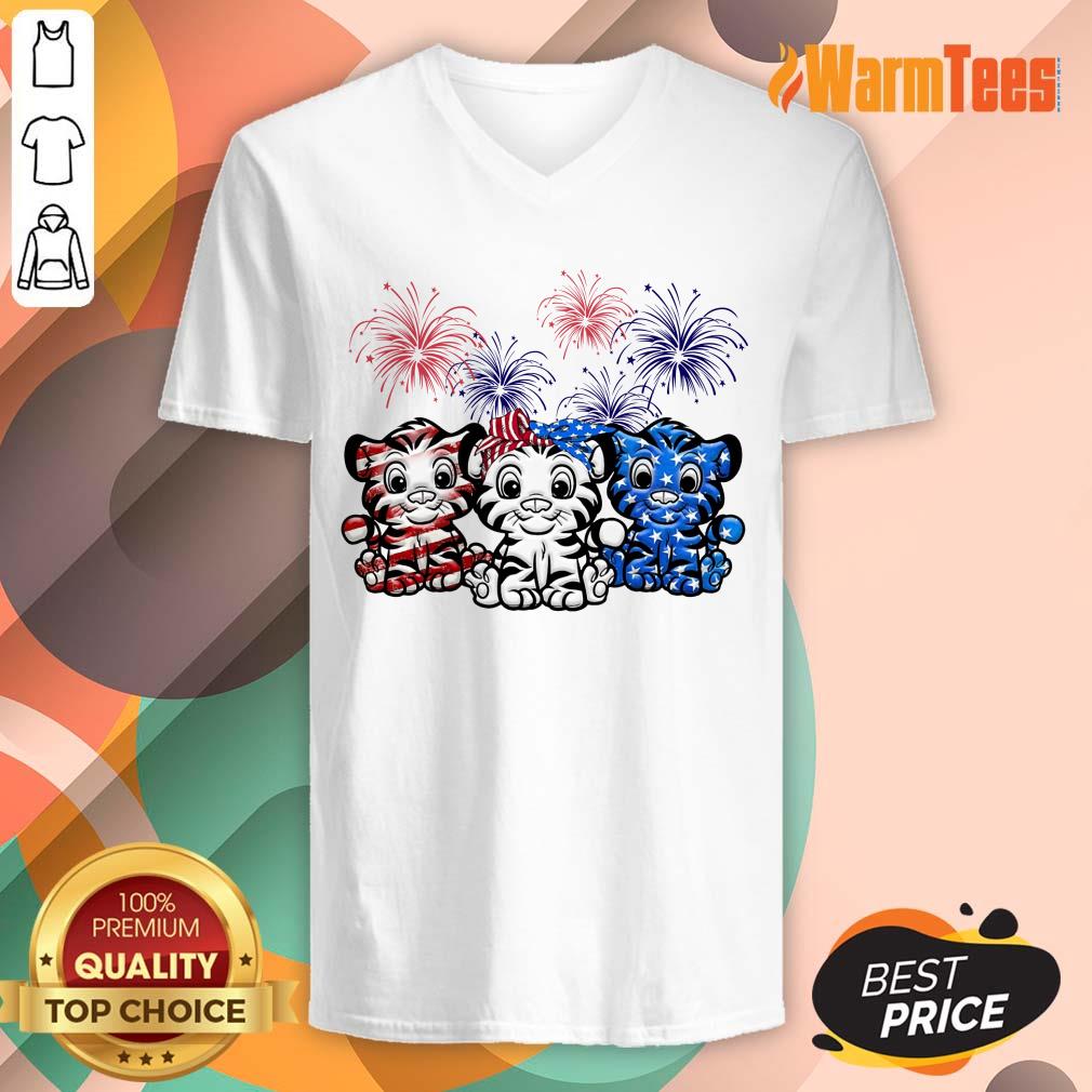 Tiger American Flag Firework Shirt - Image 5