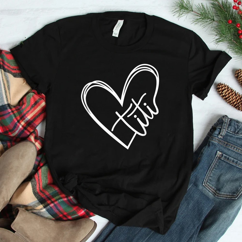 Titi Heart Minimalist Auntie Best Aunt Ever Shirt