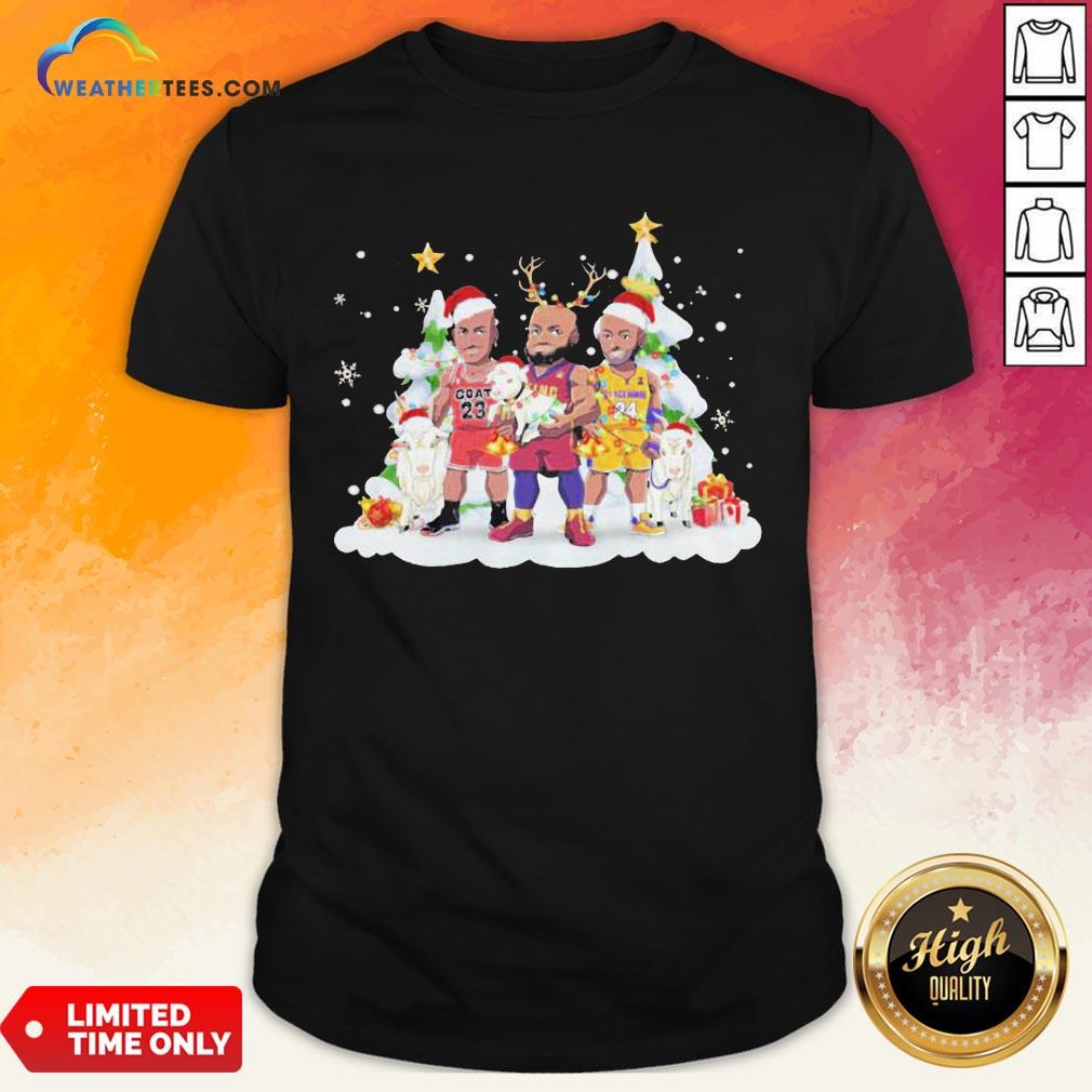 Too Kobe Bryant Lebron James Santa Reindeer Christmas Shirt