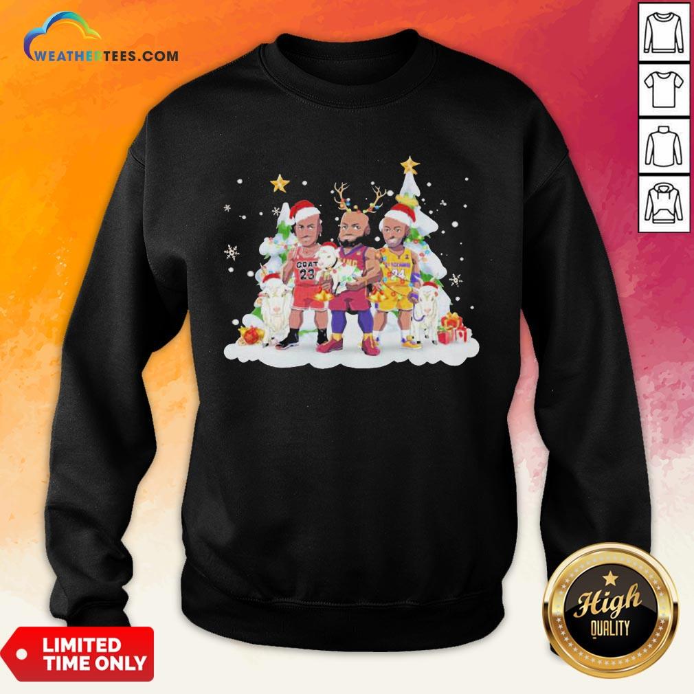 Too Kobe Bryant Lebron James Santa Reindeer Christmas Shirt - Image 4