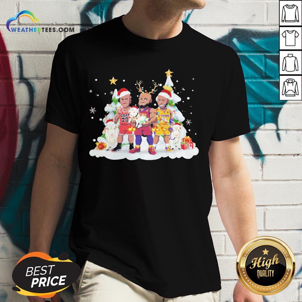 Too Kobe Bryant Lebron James Santa Reindeer Christmas Shirt - Image 2