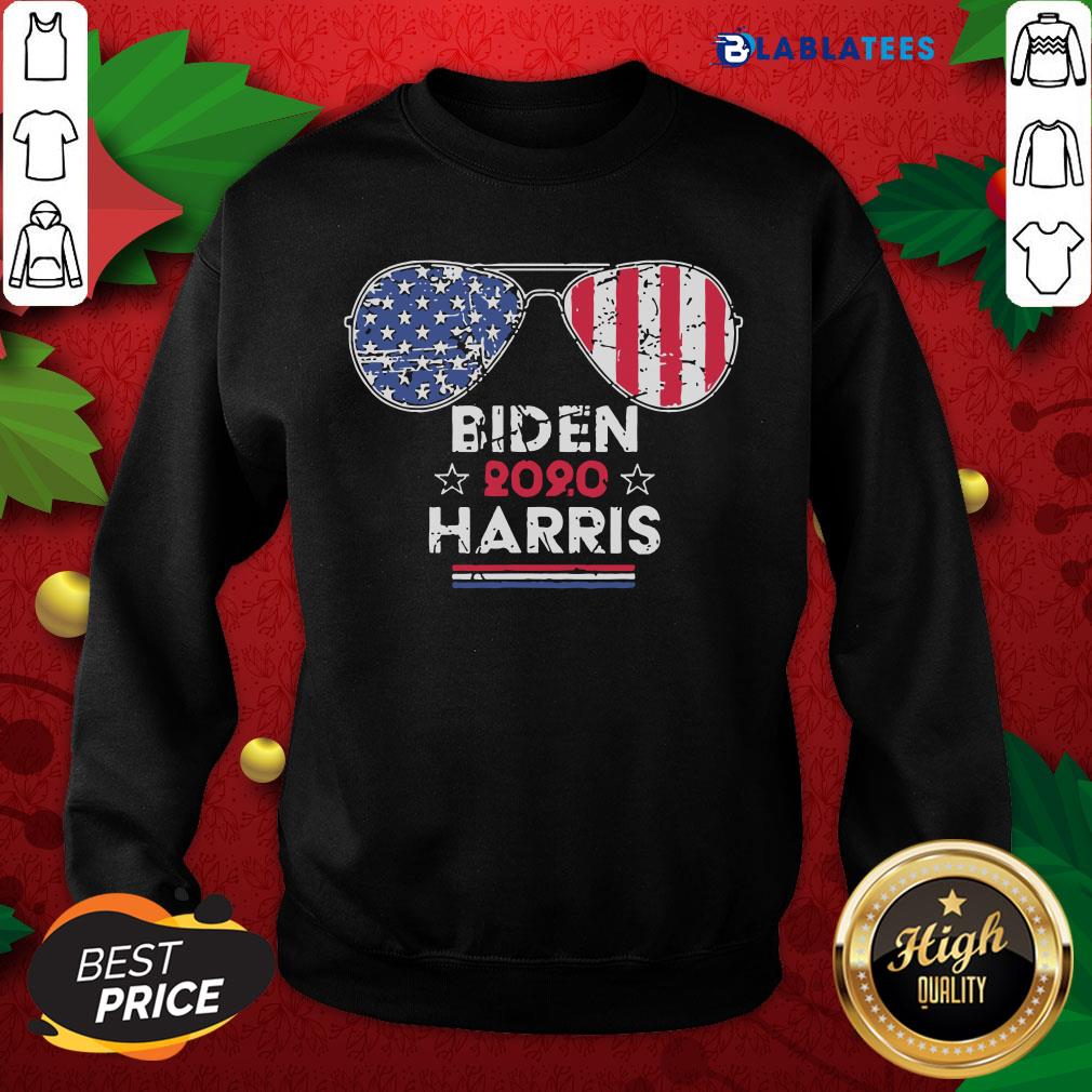 Top 2020 Biden Harris Aviator Sunglasses American Flag Shirt - Image 4
