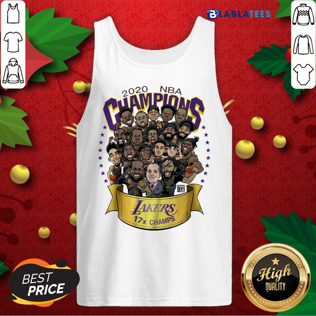 Top 2020 NBA Champions Los Angeles Lakers 17 Champs Cartoon Shirt - Image 4
