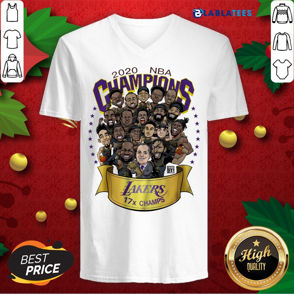 Top 2020 NBA Champions Los Angeles Lakers 17 Champs Cartoon Shirt - Image 3