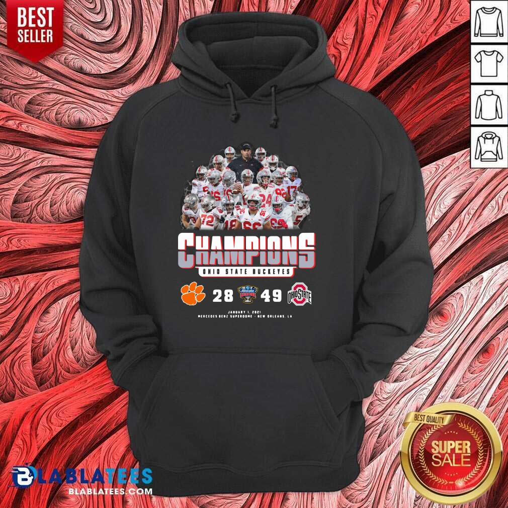 Top 2021 Champions Allstate Sugar Bowl Ohio State Buckeyes 49 28 Clemson Shirt - Image 2