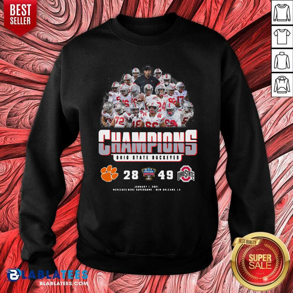 Top 2021 Champions Allstate Sugar Bowl Ohio State Buckeyes 49 28 Clemson Shirt - Image 5