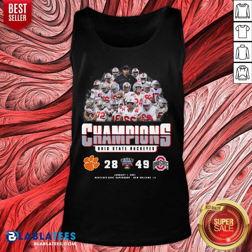 Top 2021 Champions Allstate Sugar Bowl Ohio State Buckeyes 49 28 Clemson Shirt - Image 4