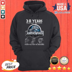 Alternative view of Top 28 Years 1993 2021 Jurassic World Thank You For The Memories Signatures Shirt