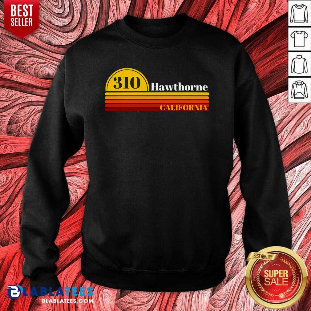 Top 310 Hawthorne California Vintage Sunset With Area Code Shirt - Image 5
