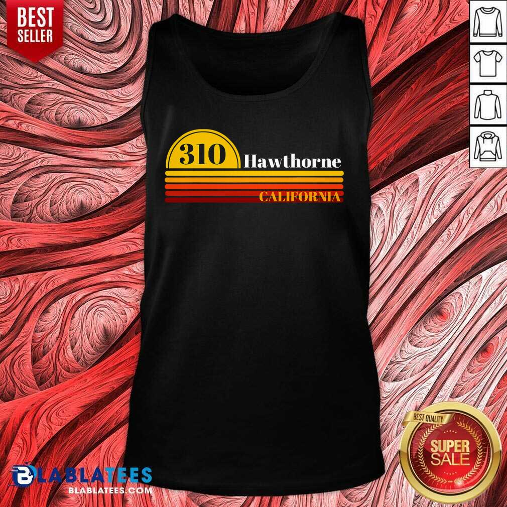 Top 310 Hawthorne California Vintage Sunset With Area Code Shirt - Image 4