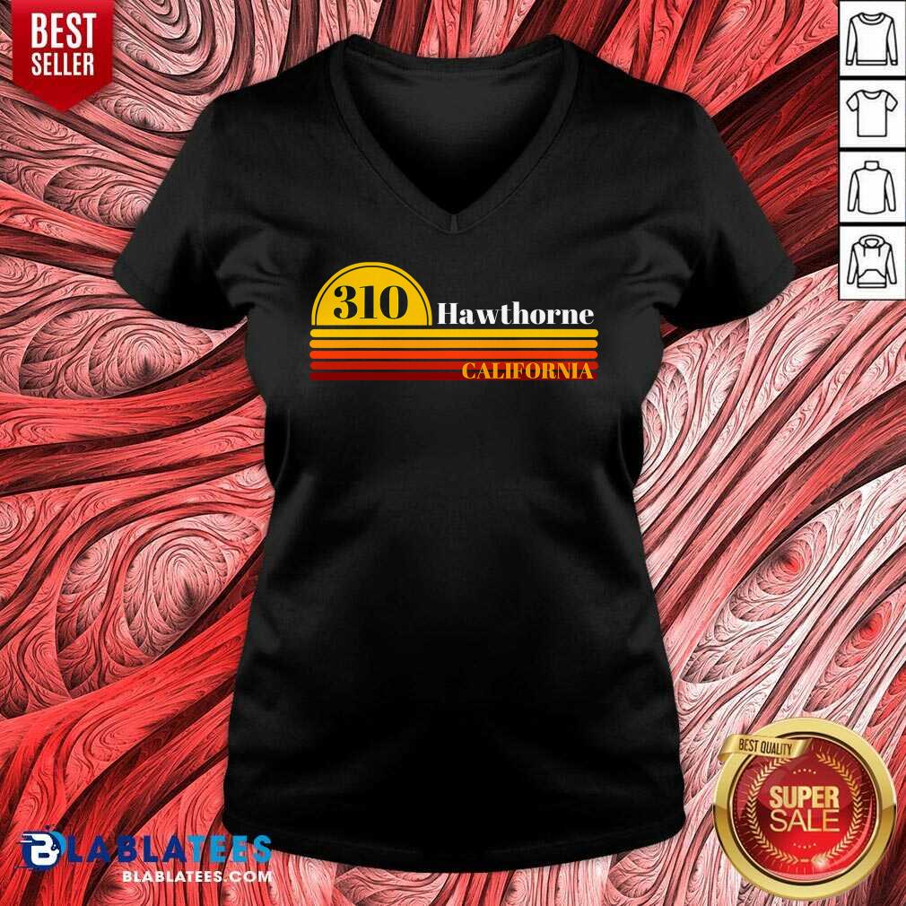 Top 310 Hawthorne California Vintage Sunset With Area Code Shirt - Image 3