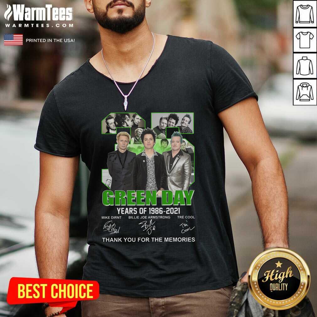 Top 35 Green Day Years Of 1986 2021 Signatures Thank You For The Memories Shirt - Image 5
