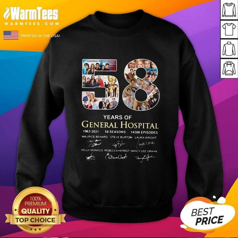 Top 58 Years Of General Hospital 1963 2021 58 Seasons 14588 Episodes Signatures Shirt - Image 3