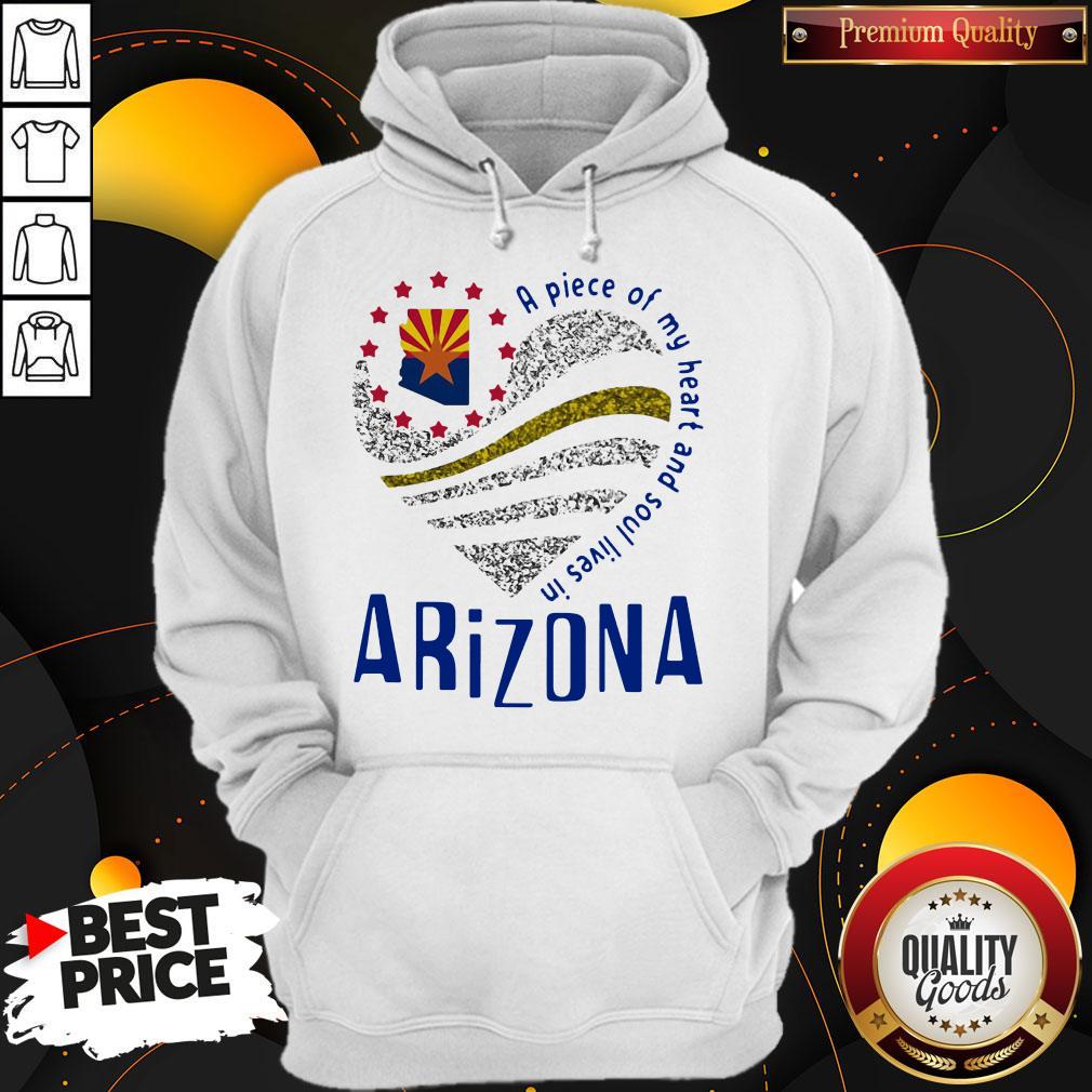 Top A Piece Of My Heart And Soul Lives In Arizona Map Shirt - Image 5