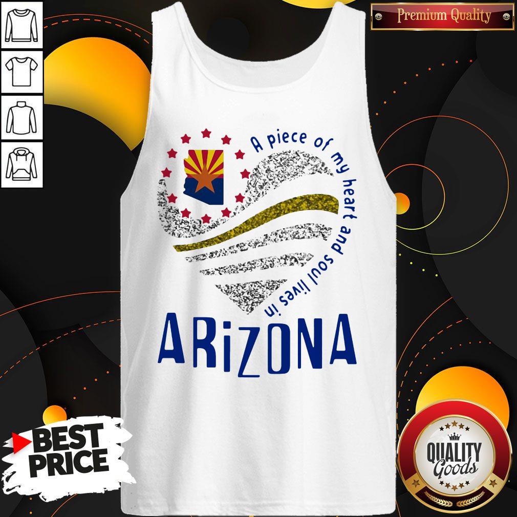 Top A Piece Of My Heart And Soul Lives In Arizona Map Shirt - Image 3