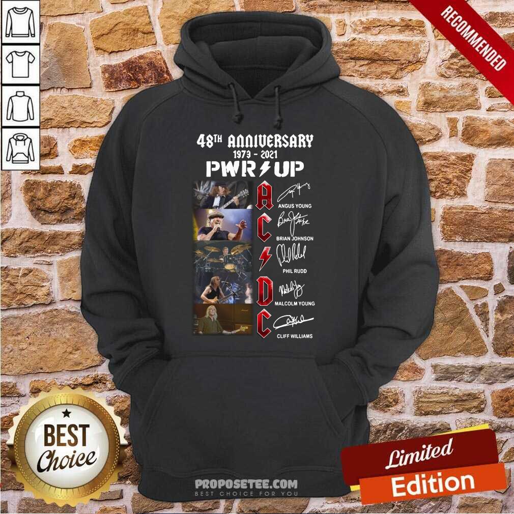 Top Ac Dc 48Th Anniversary 1973 2021 Pwr Up Signatures Shirt - Image 2