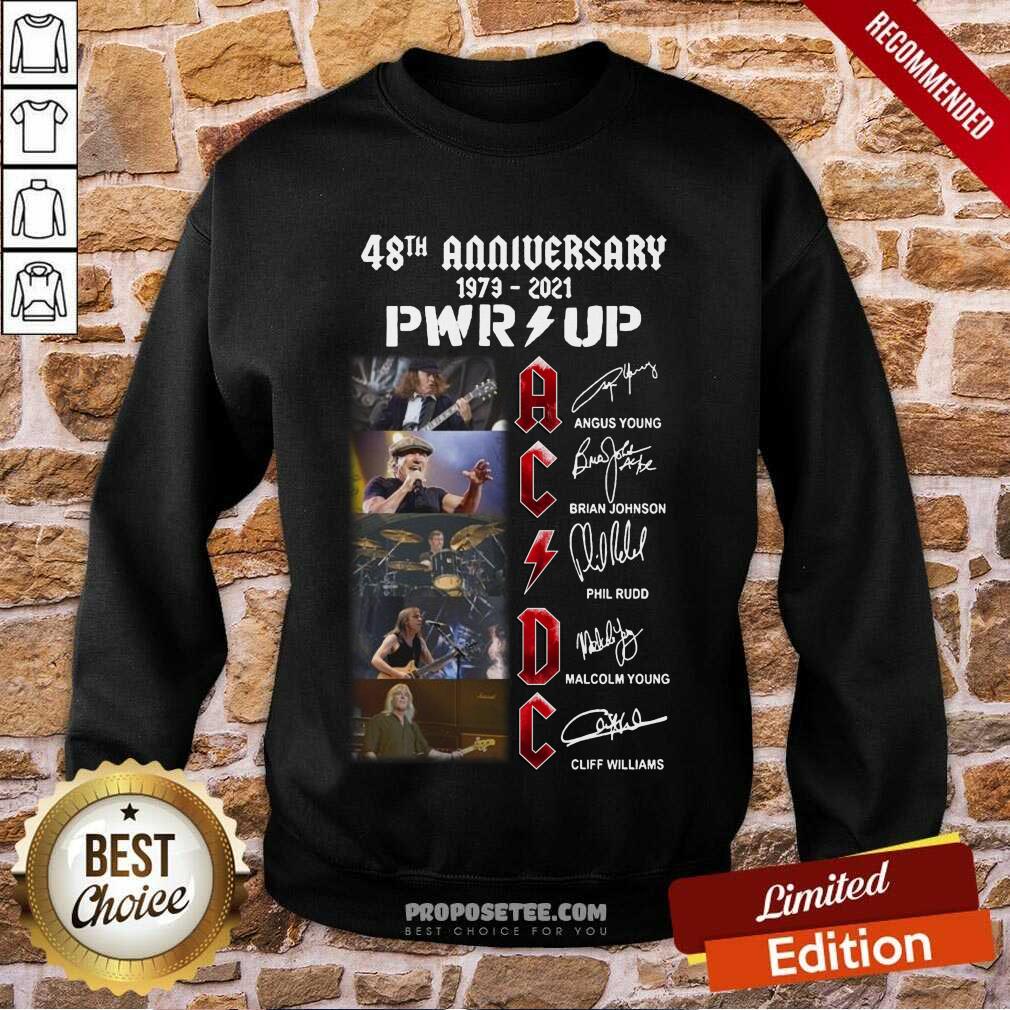 Top Ac Dc 48Th Anniversary 1973 2021 Pwr Up Signatures Shirt - Image 5